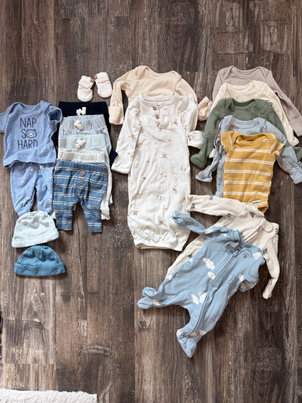 Neutral & Blue Preemie Baby Clothes- Mixed Pieces